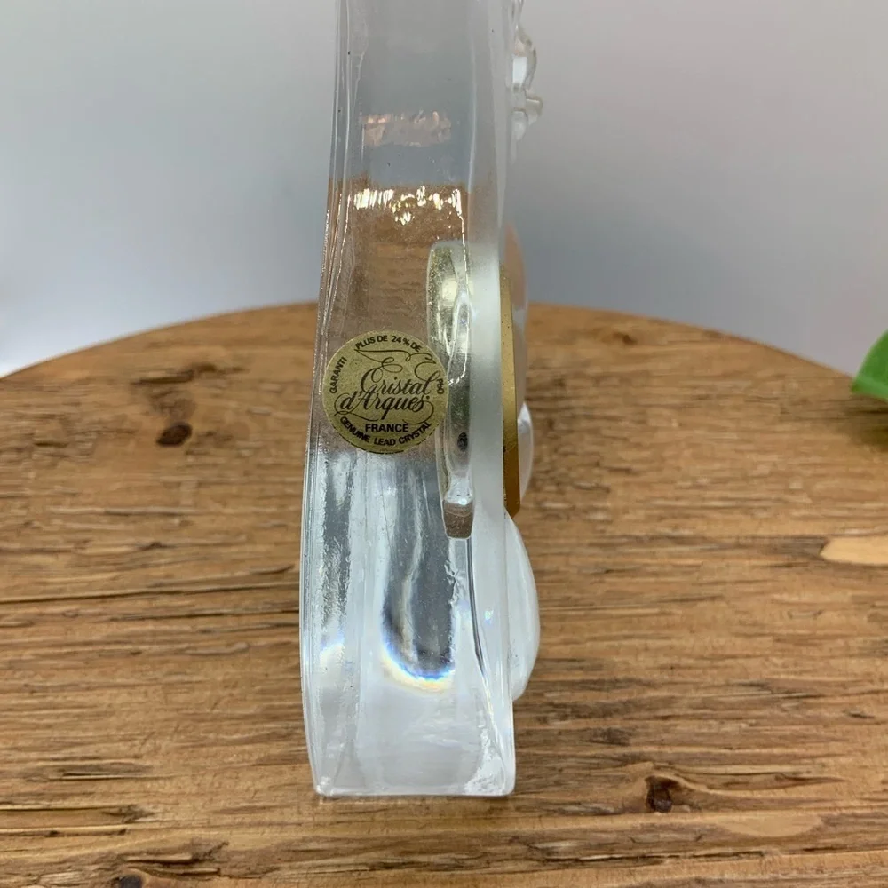 Cristal d'Arques France Genuine Lead Floral Vintage Quartz Clock